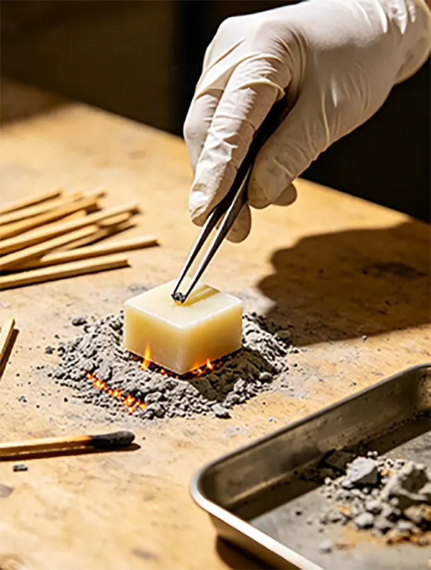 Uneven wax burning process