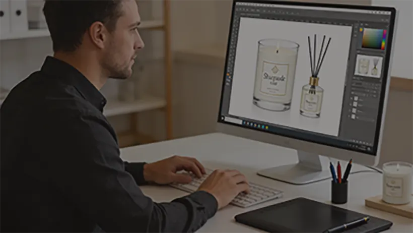 Video cover client reviewing design