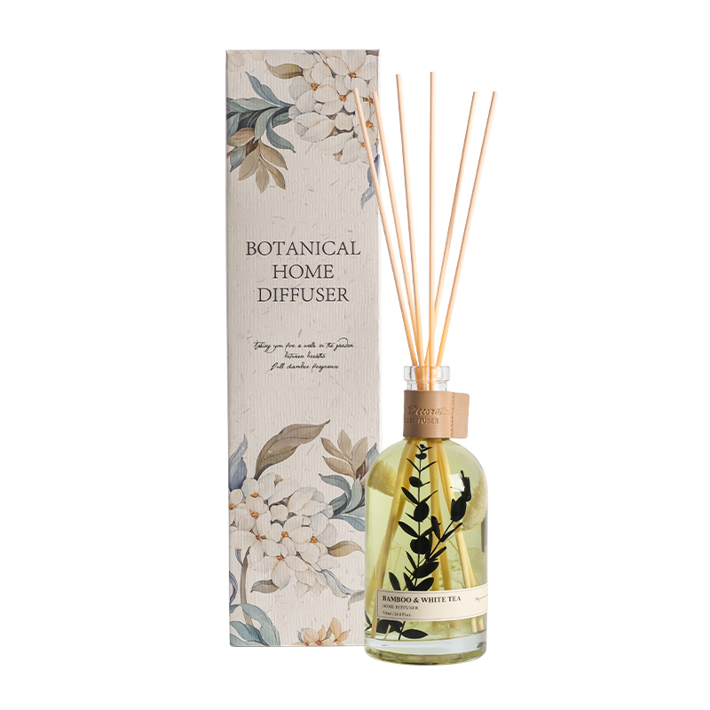 750ml Luxury Botanical Glass Reed Diffuser with Dried Flower Inserts