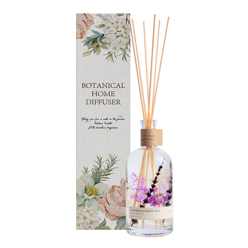 Luxury Botanical Glass Reed Diffuser 1000ml with Dried Flower Inserts