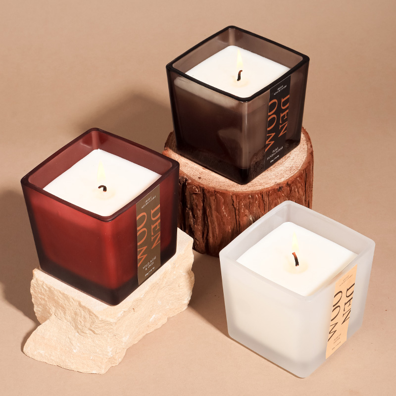 Custom Luxury Wood Scented Soy Candle Glass Jars