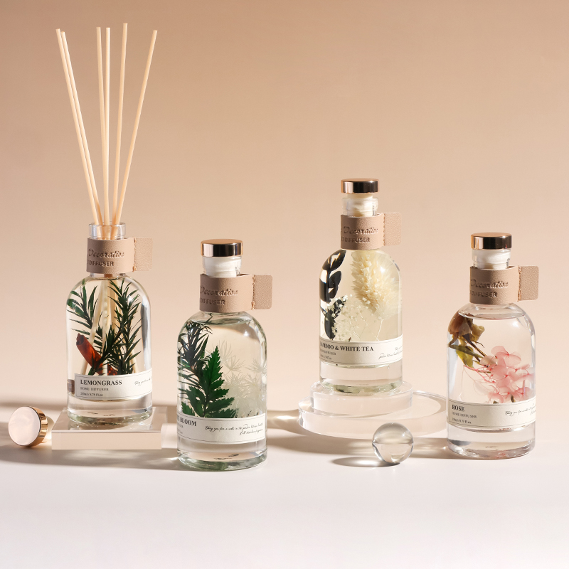 250ml Botanical Luxury Glass Reed Diffuser with Real Flowers
